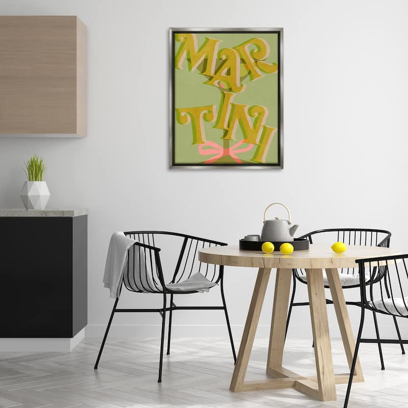 Stupell Classic Retro Martini Framed Floater Canvas Wall Art Design By Lil' Rue