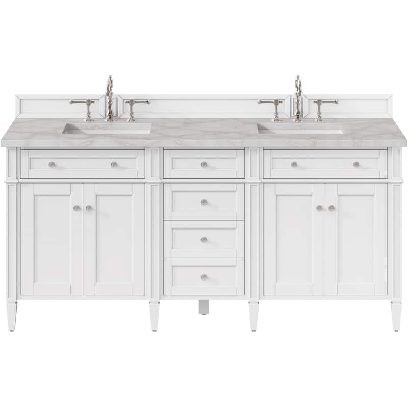 James Martin Vanities 650-V72-FVSL Brittany 72" Free Standing Double - Bright White