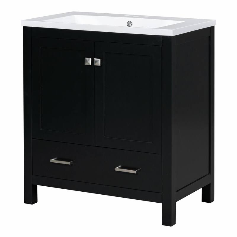 30" Bathroom Vanity with Single Sink, Combo Cabinet, 2 Doors, 1 Drawer