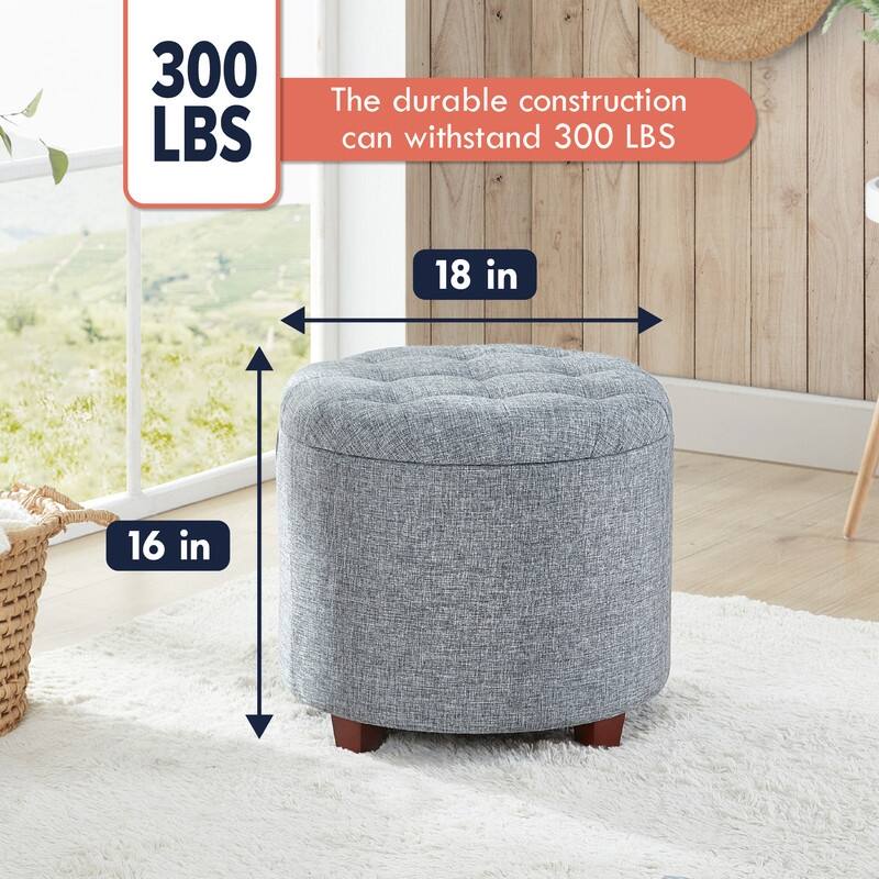 Donovan Tufted Round Storage Ottoman