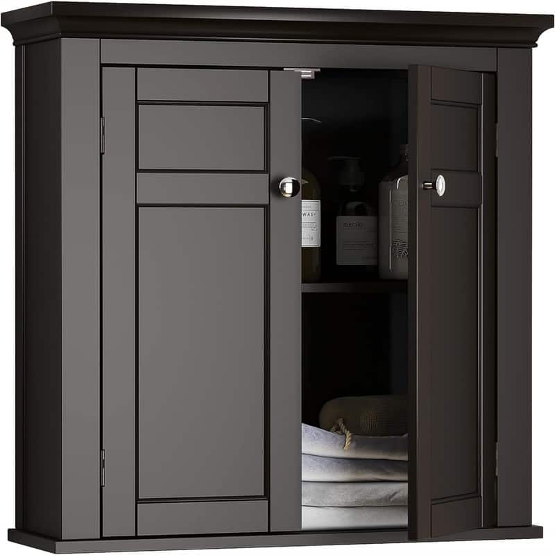 Bathroom Cabinet Wall Mounted - 7.87"D x 23.62"W x 25.2"H - Espresso