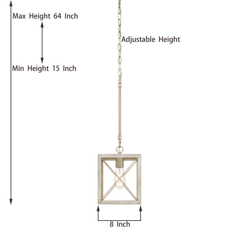 Kiro 1-light Modern Farmhouse Rectangle Pendant Light with UL Certified - N/A