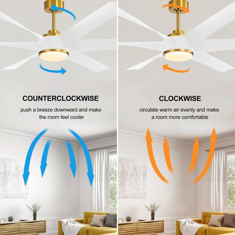 65-in Indoor Large LED Ceiling Fan with Light Remote (6-Blade)
