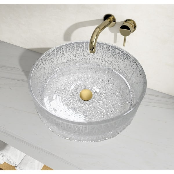 slide 2 of 45, Stadium 16" & 14" Round Basin Glass Bathroom Vessel Sink