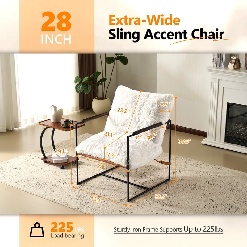 Lazy Chair - Rubber Wood Arms, Iron Frame (Living Room/Bedroom)