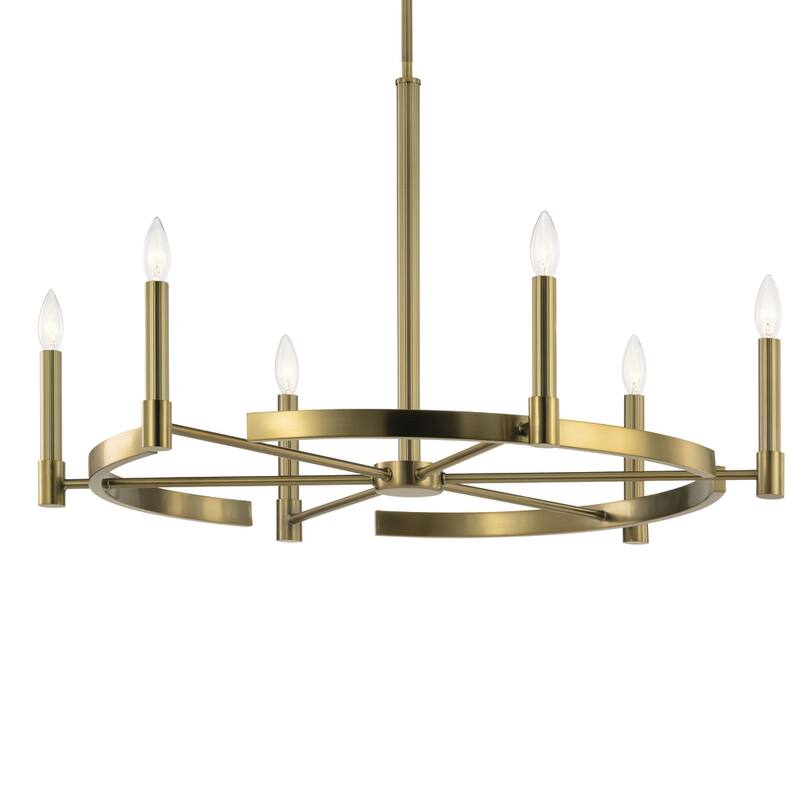 Kichler Tolani 6 Light Chandelier in Brushed Natural Brass