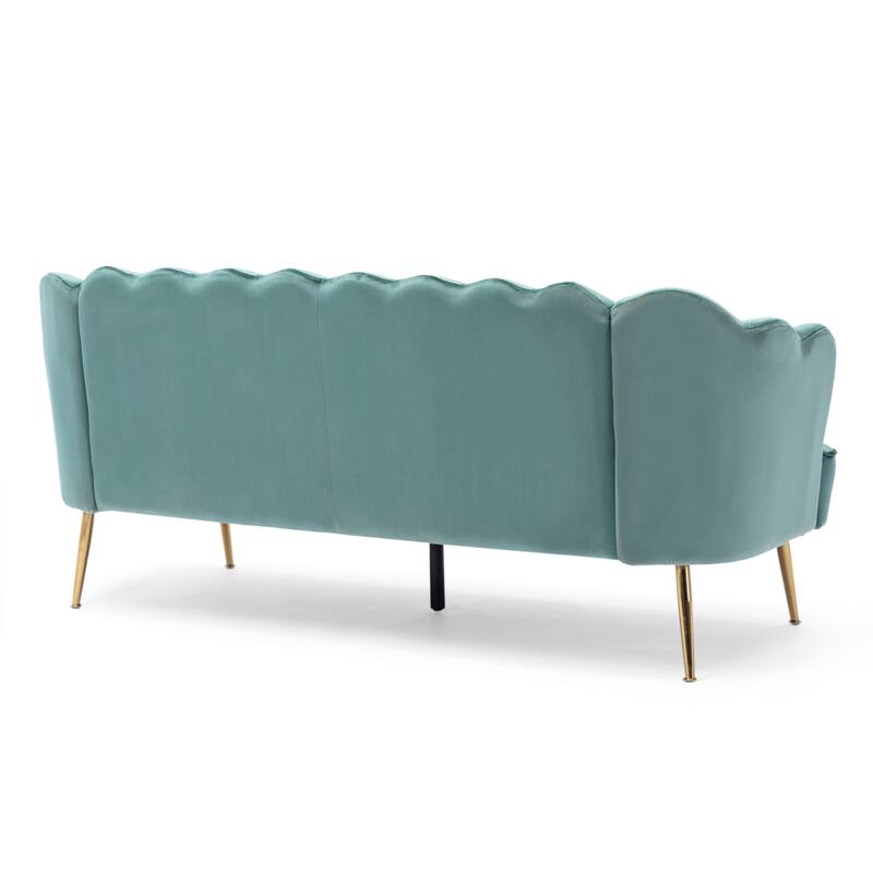 Reitz Glam Velvet Shell 3 Seater Sofa by Christopher Knight Home - 76.25" L x 29.25" W x 33.50" H