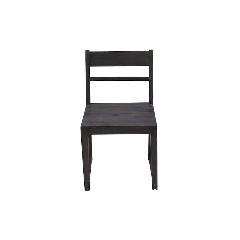 HomeRoots Set of Two Dark Gray Wood Ladder Back Dining Side Chairs