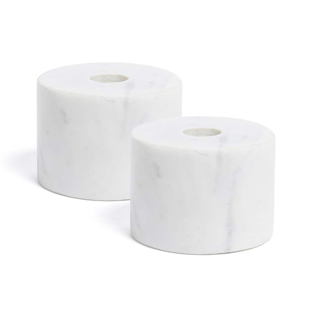 over&back 100% Marble Classic Candle Holders - Set of 2