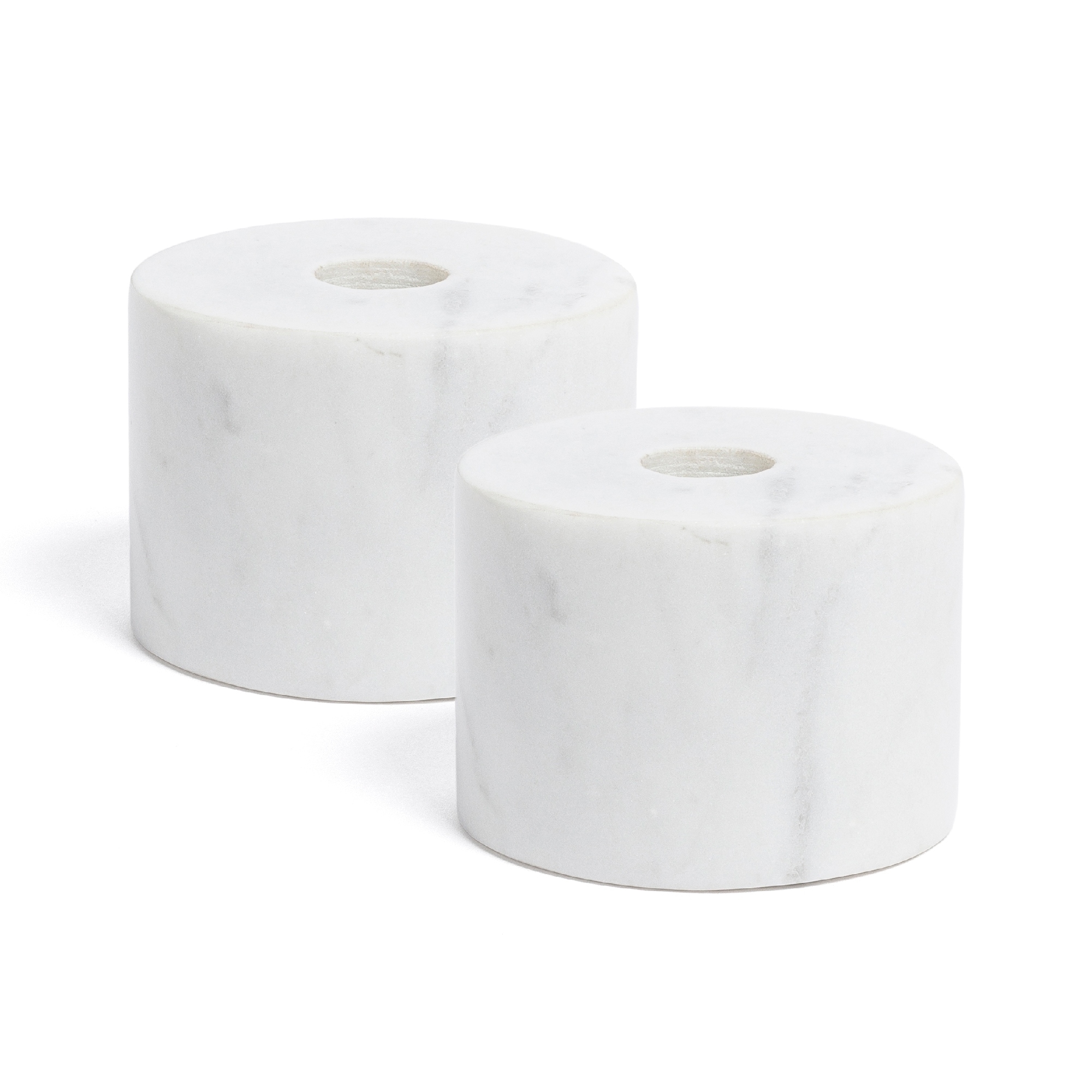 over&back 100% Marble Classic Candle Holders - Set of 2