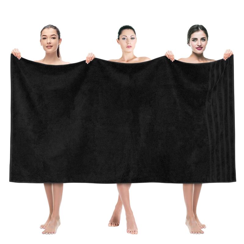 American Soft Linen 100% Cotton Large Jumbo Bath Towel 35x70 Premium & Luxury Towels - Black