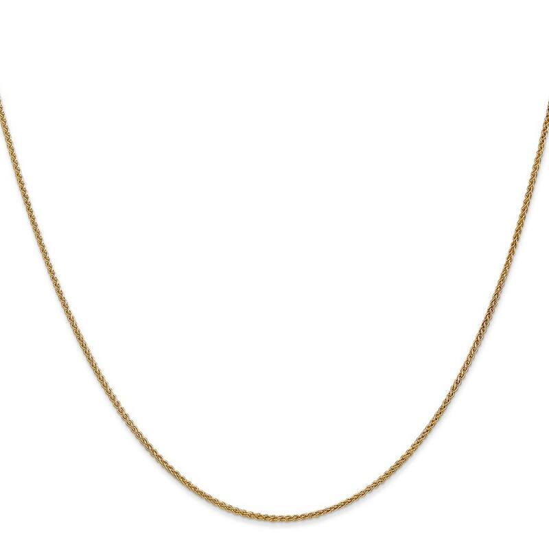Curata Women's 14k Yellow Gold 1.75mm Spiga Chain Anklet - 9 Inch - Lobster Claw