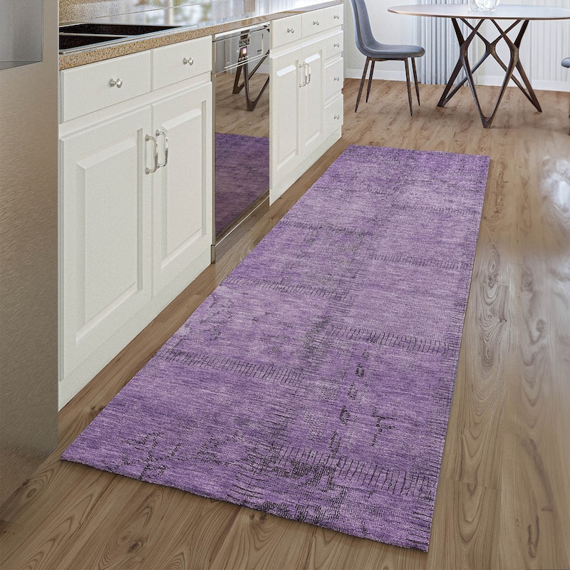Premium Washable Super Soft Viintage Traditional Mayfield Rug - Purple - 2' 3" x 7' 6" - Runner