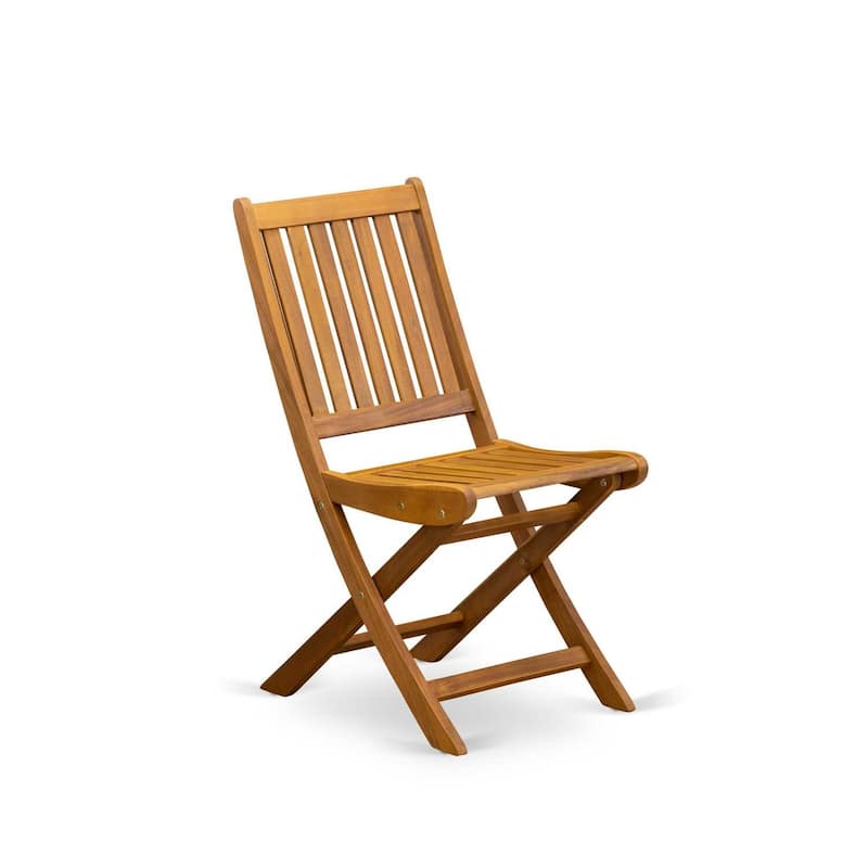 Outdoor Dining Chairs - Patio Furniture Set - Wooden Folding Chairs - Natural Finish - Set of 2 - 35