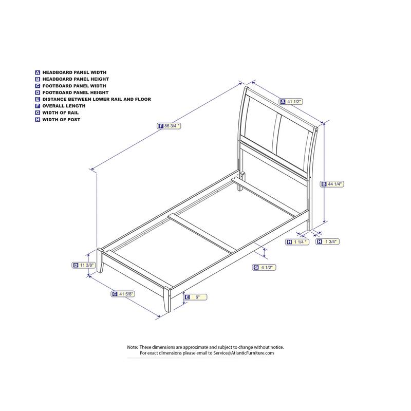AFI Portland Twin XL Foundation Bed with Charging Station