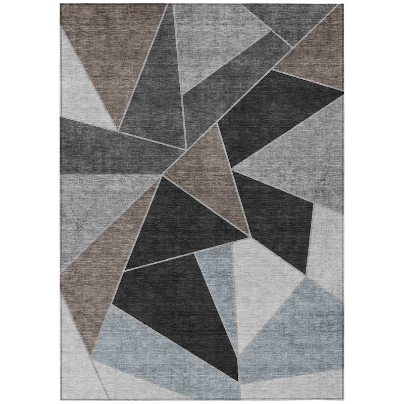 HomeRoots Geometric Transitional Rectangle Outdoor Rug