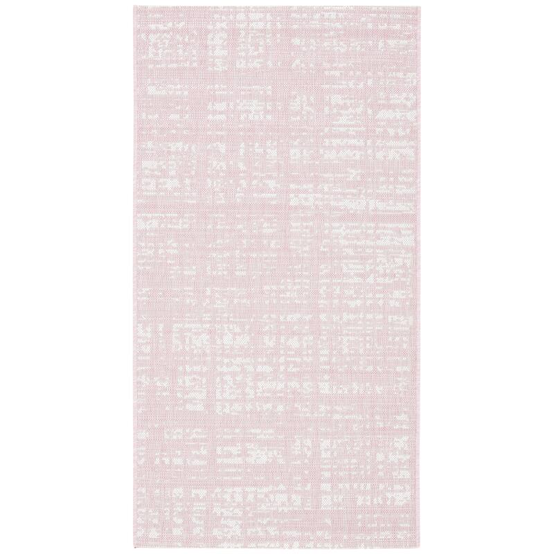 SAFAVIEH Courtyard Rufine Crosshatch Indoor/ Outdoor Waterproof Rug - 2' x 3'7" - Pink/Ivory