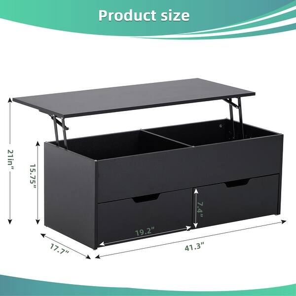 Lift-Top Coffee Table with 2 Drawers - Bed Bath & Beyond - 43570339