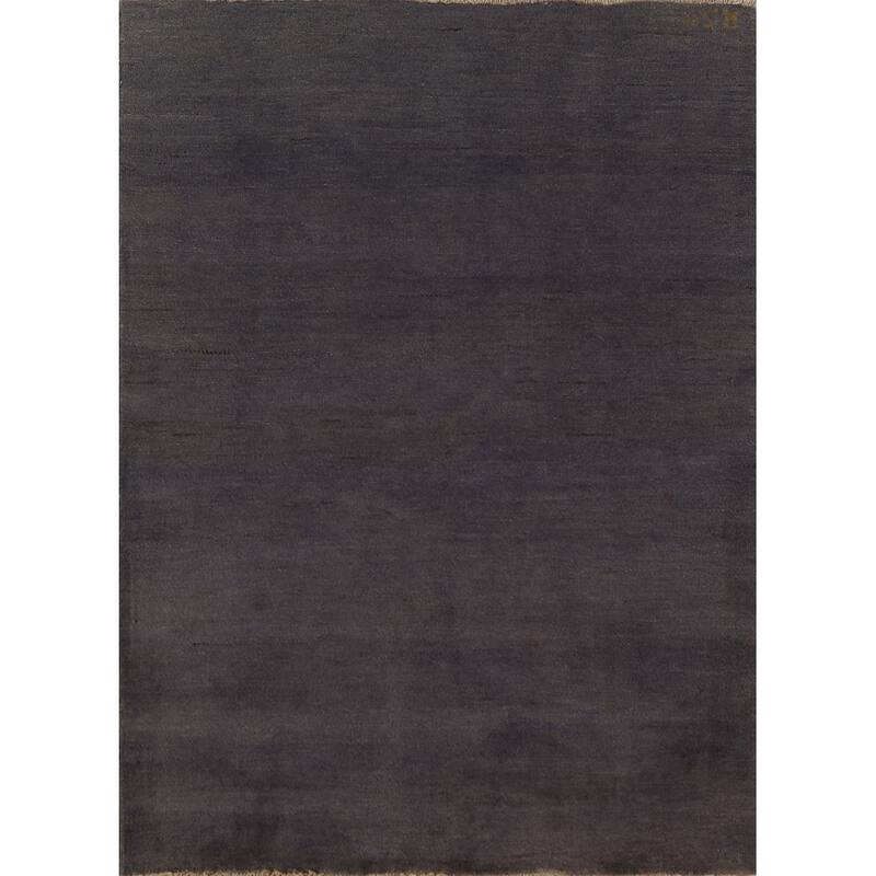 Gray Blue Gabbeh Modern Rug Handmade Wool Carpet - 3'5" x 4'10"