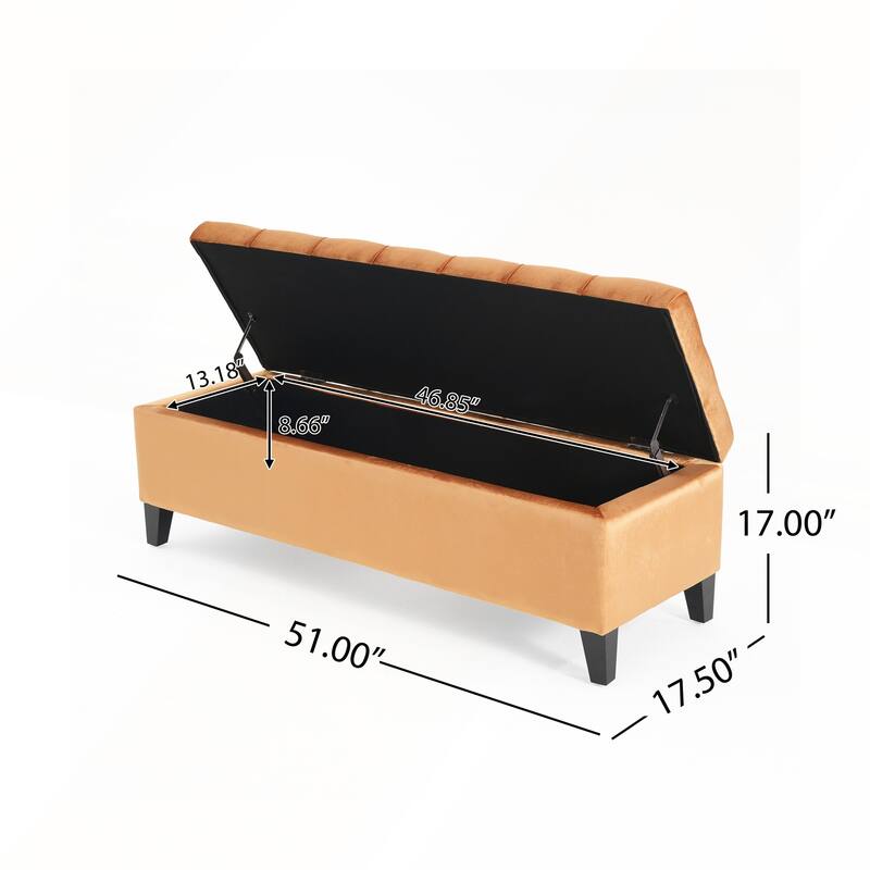 Button-Tufted Storage Ottoman with Diamond Stitching for Modern Living and Extra Seating