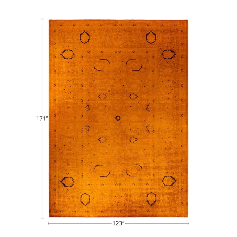 Fine Vibrance, One-of-a-Kind Hand-Knotted Area Rug - Orange, 10' 3" x 14' 3" - 10' 3" x 14' 3"