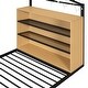 preview thumbnail 10 of 9, Twin Size House Bed, Metal Bed Frame with Wood Shelves, Black