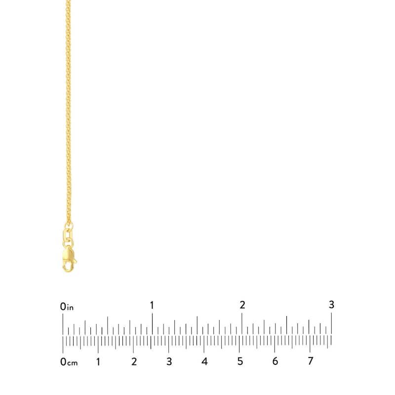 Curata 14k Yellow Gold 1.5mm Round Wheat Chain Necklace (Lobster)
