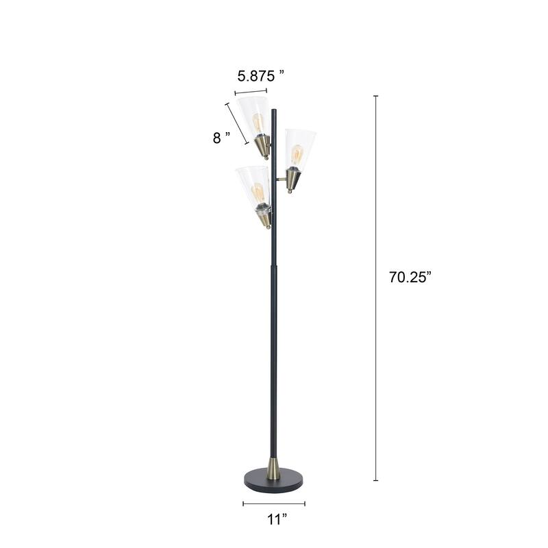 StyleCraft Mercer Floor Lamp - Pesch Gold & Black