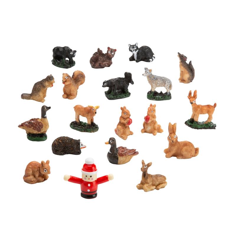 Christmas Advent Cabin with Woodland Animals and Santa