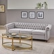 preview thumbnail 18 of 29, Parksley Tufted Chesterfield 3-seat Sofa by Christopher Knight Home Cloud Grey