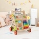 preview thumbnail 2 of 8, Gymax Wooden Baby Walker Baby Push Walker w/ Handle Storage & Wheels