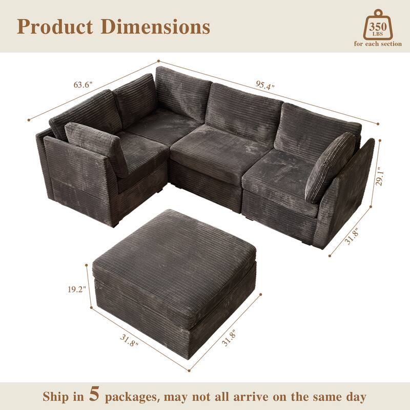 OVIOS Modular Cloud-Like Sofa (with Ottoman)