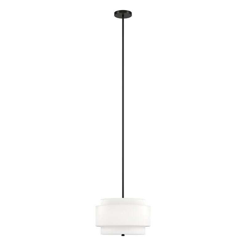 Solomon 16" Wide 2-Light Pendant with Tiered Fabric Shade - 16" Wide