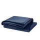 preview thumbnail 14 of 18, Cannon Heritage Solid Plush Blanket & Throw Oversized Throw - Dark Blue