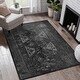 preview thumbnail 2 of 6, LOOM & LUXE 6X9 Black/Gray Washable Rug - 108" D x 72" W x 0.14" H