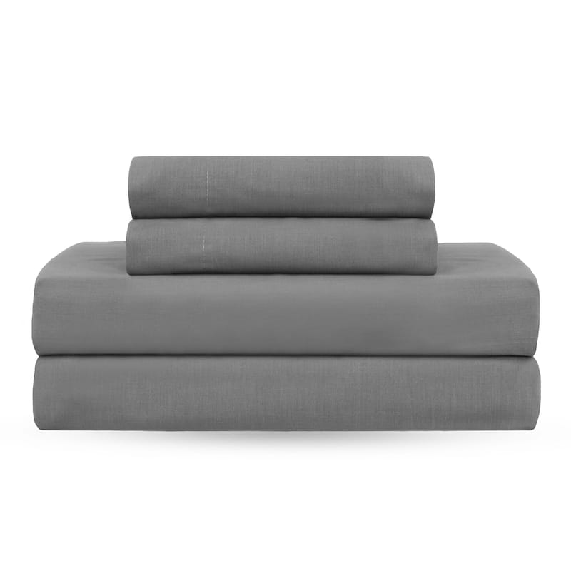 Martex 225 TC - Soft Breathable Durable Deep Pocket - Bed Sheet Set - Twin - Graphite