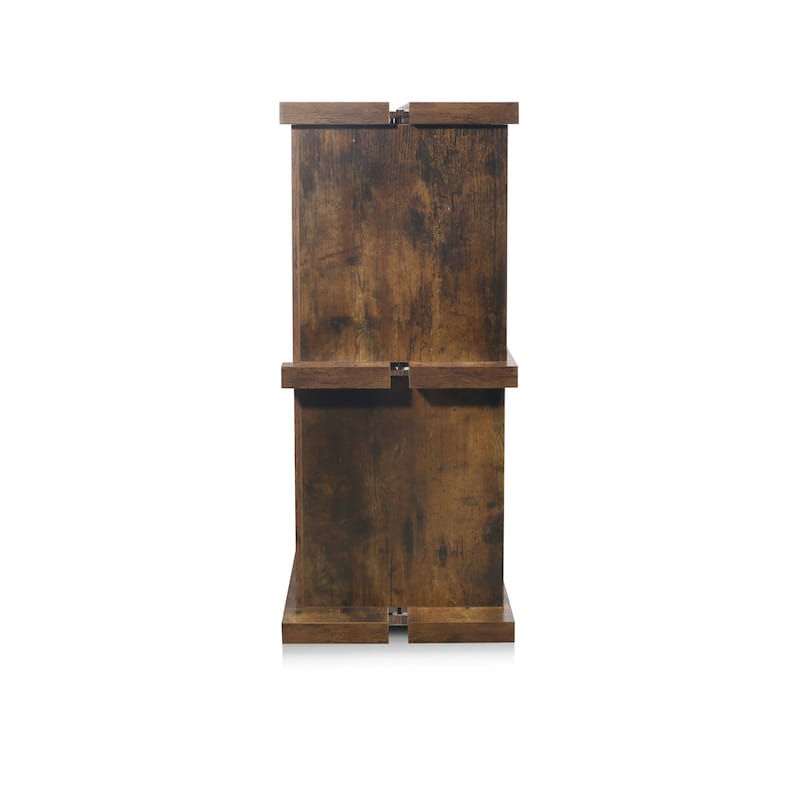 Davee 94.5 inches Width Adjustable Antique Rustic Wood Bookcase - 29.5" H x 94.48" W x 12.6" D