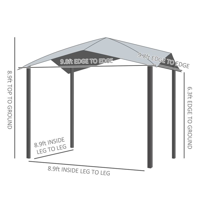 Outsunny 10x10-foot Steel Soft Top Canopy Gazebo