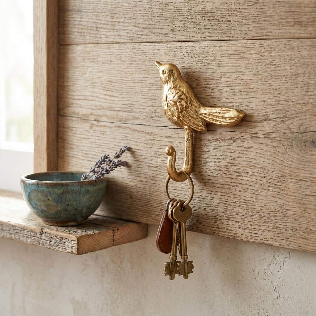 Mythra Golden Swallow Cast Iron Wall Hook