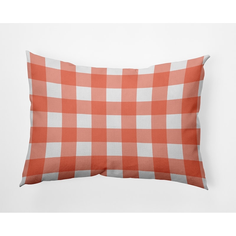 Gingham Plaid Accent Pillow - Harvest Orange - 14" x 20"