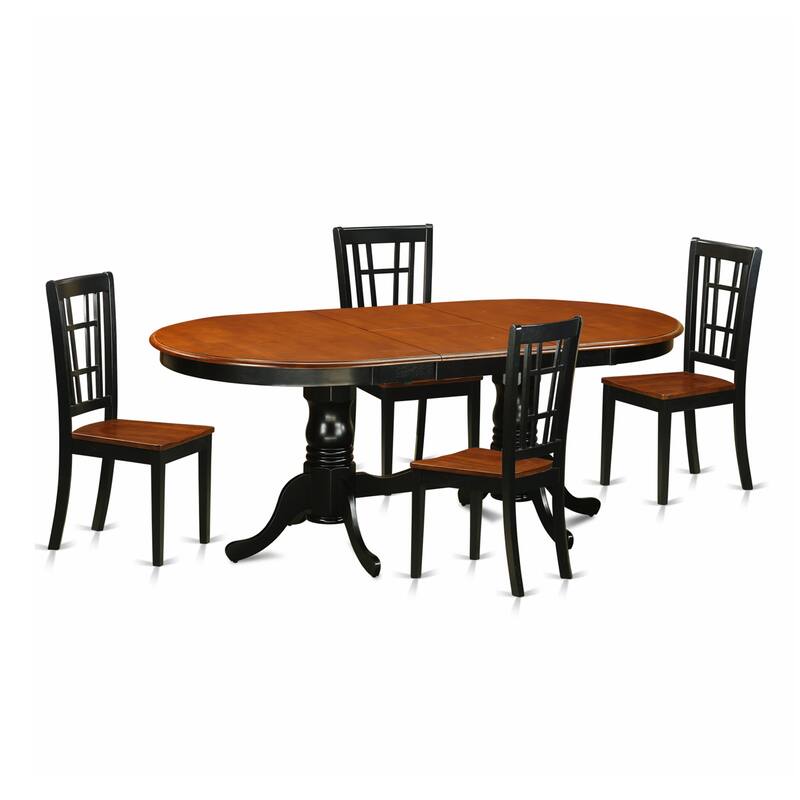East West Furniture Dining Furniture Set Includes an Oval Table with Butterfly Leaf and Dining Chairs (Chair Seat Type Options)