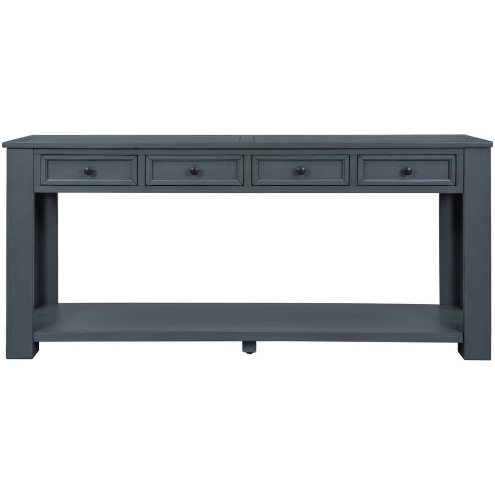 Console Table/Sofa Table with Storage Drawers and Bottom Shelf for Entryway Hallway