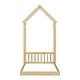 preview thumbnail 9 of 61, Toddler Floor Bed House Bed No Slat Floor Bed Concise Design Kids Toddler Bed with House Roof Frame and Safety Guardrail