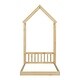 preview thumbnail 9 of 31, Twin Size Pine Wood Roof-framed Headboard Floor Bed with Headboard Guardrails, without Slats
