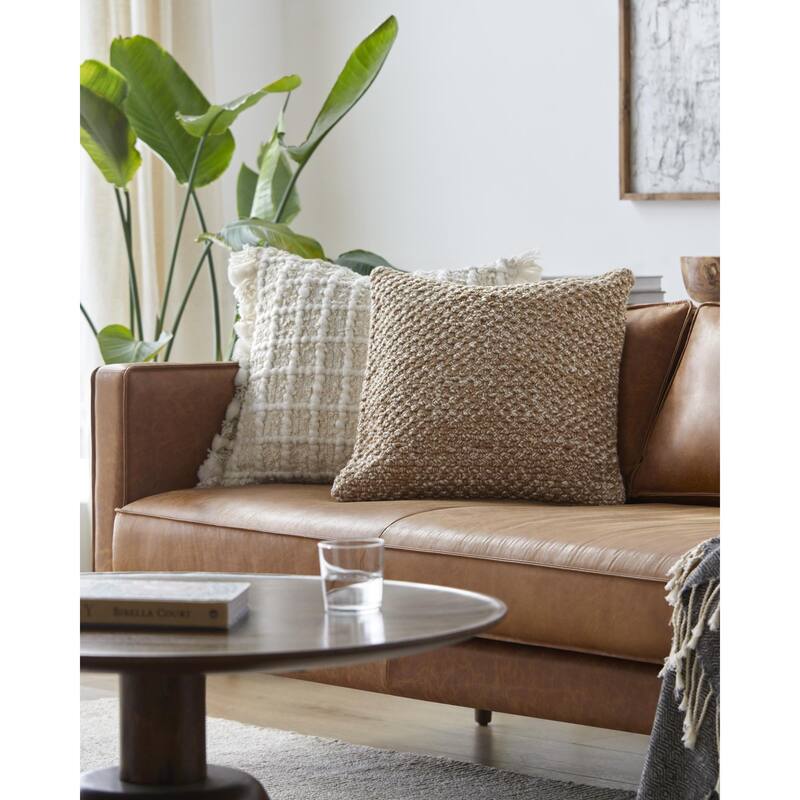 Bradly Bohemian & Eclectic Textured Accent Pillow - 18"L x 18"W - Cover Only