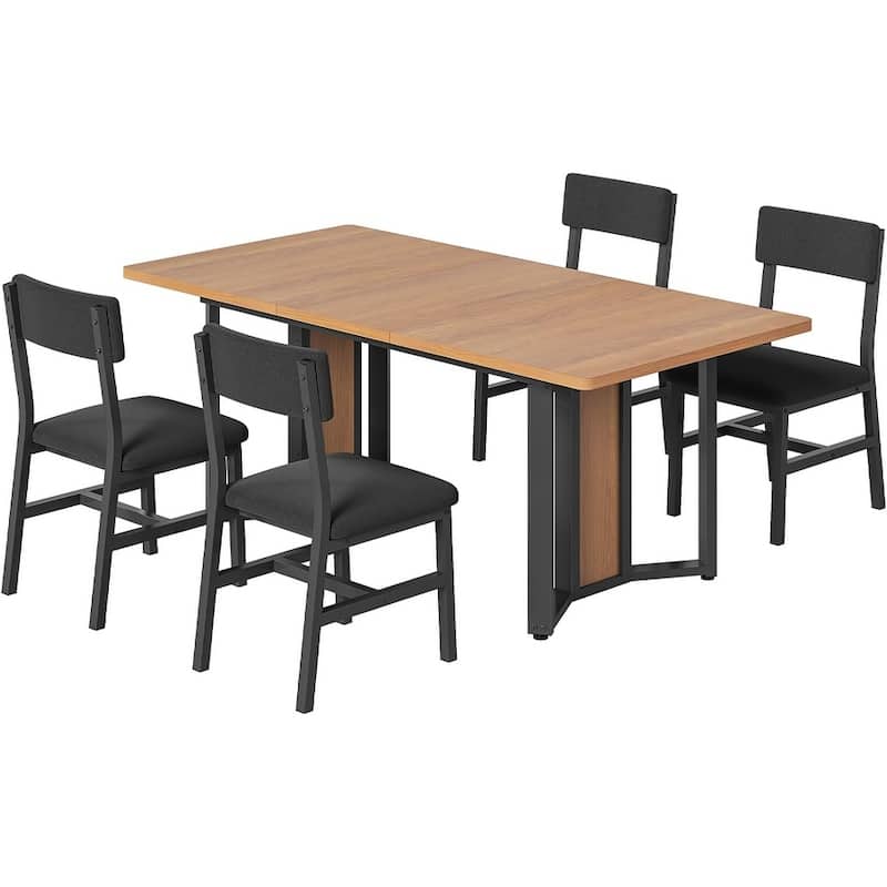 Dining Table Set 6 People Extendable Kitchen Table 4 Chairs