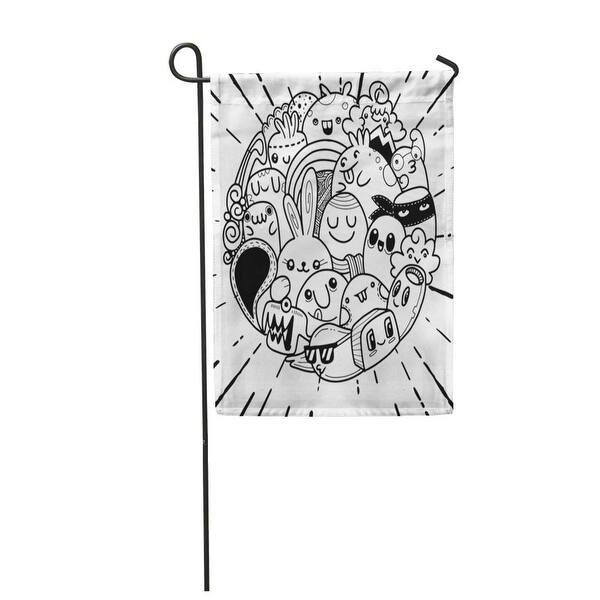 Shop Colorful Kids Of Doodle Cute Monster In Circle Playing Alien Arms Baby Beast Garden Flag Decorative Flag House Banner On Sale Overstock 31373590