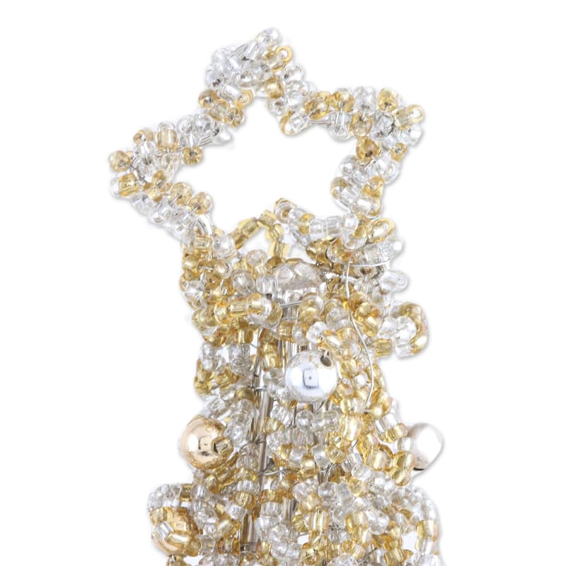 Novica Handmade Sparkling Glow Glass Beaded Holiday Decor (Pair)