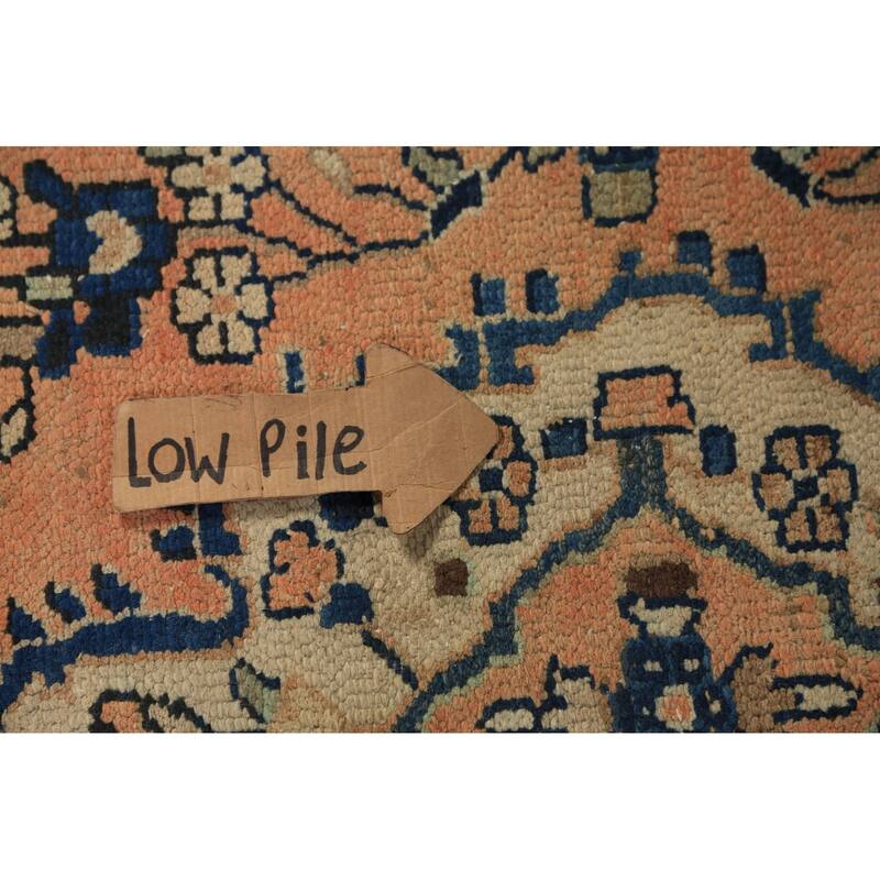 Orange Medallion Hamedan Persian Runner Rug Handmade Wool Carpet - 3'2"x 9'4"