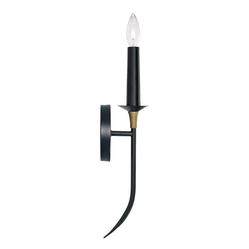 Amara 1-light Matte Black/ Brass Wall Sconce